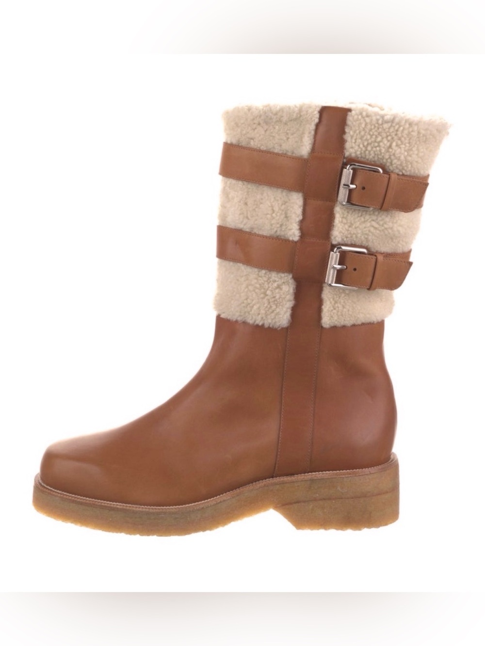 Christian Louboutin men Brodeback brown shearling Sherpa boots